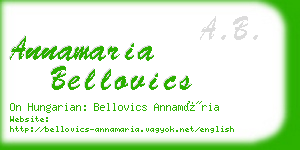 annamaria bellovics business card